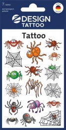 Matrica, tetoválás, 1 ív, 76x120 mm, AVERY ZWECKFORM, "Z-Design No.56693", pókok