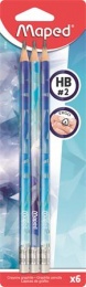 Grafitceruza radírral, HB, háromszögletű, MAPED "Arctic jégvilág", 6 db