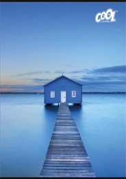 Füzet, tűzött, A4, kockás, 32 lap, COOL BY VICTORIA "Silent Blue", "87-32"